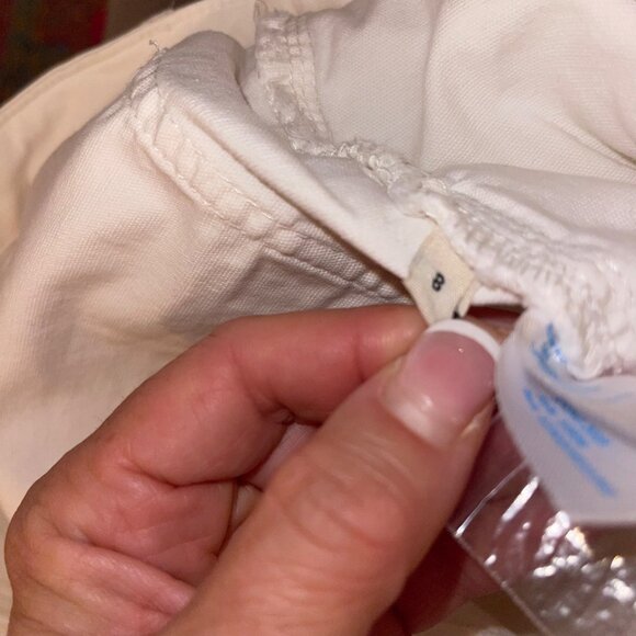 Marine Layer Women Pant Size 8 White Maya Slim Straight Utility Stretch 14934 - Picture 6 of 11